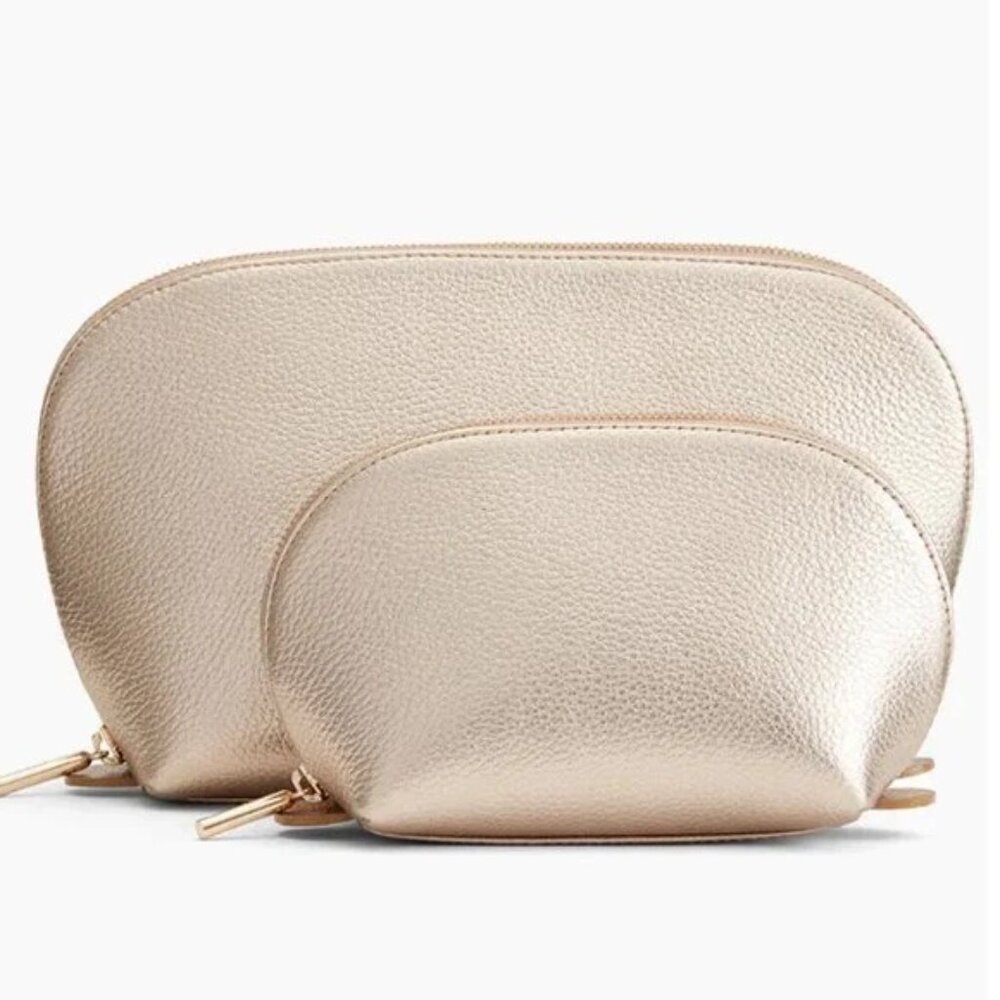 Cuyana Travel Case Set - Metallic Champagne, Brand New, Never Used